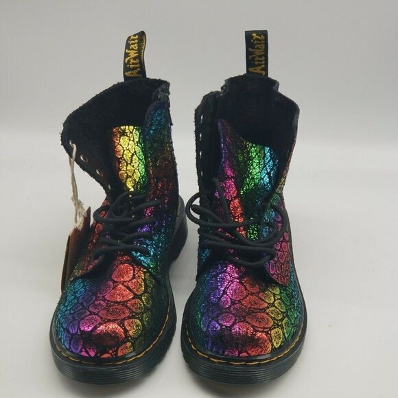 Dr. Martens 1460‎ Pascal J Rainbow Metallic Womens Size 5 Animal Print Boots - Picture 3 of 7